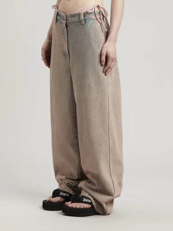 Logo-Embroidered Overdye-Wash Jeans