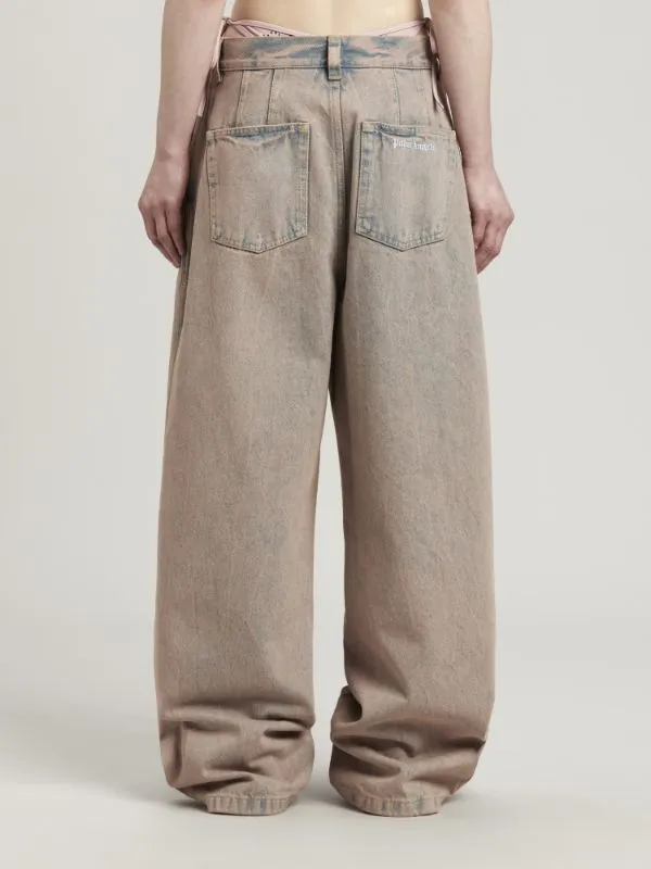 Logo-Embroidered Overdye-Wash Jeans