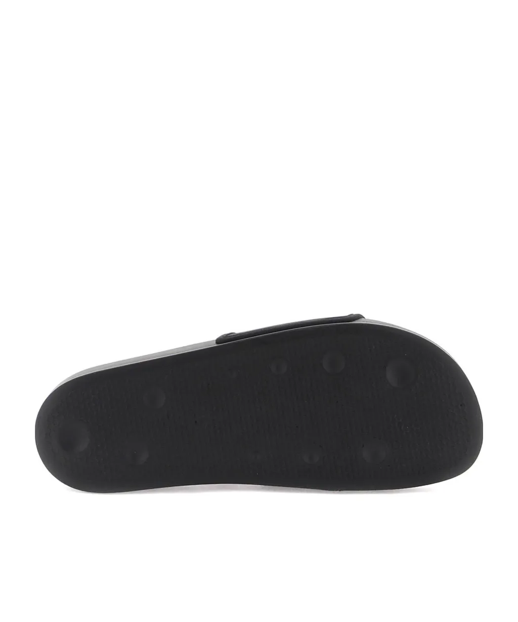 Flame Monogram Printed Round Toe Slides