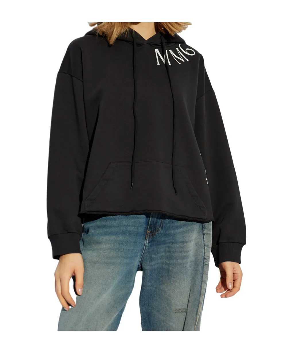 Logo-Printed Drop Shoulder Hoodie