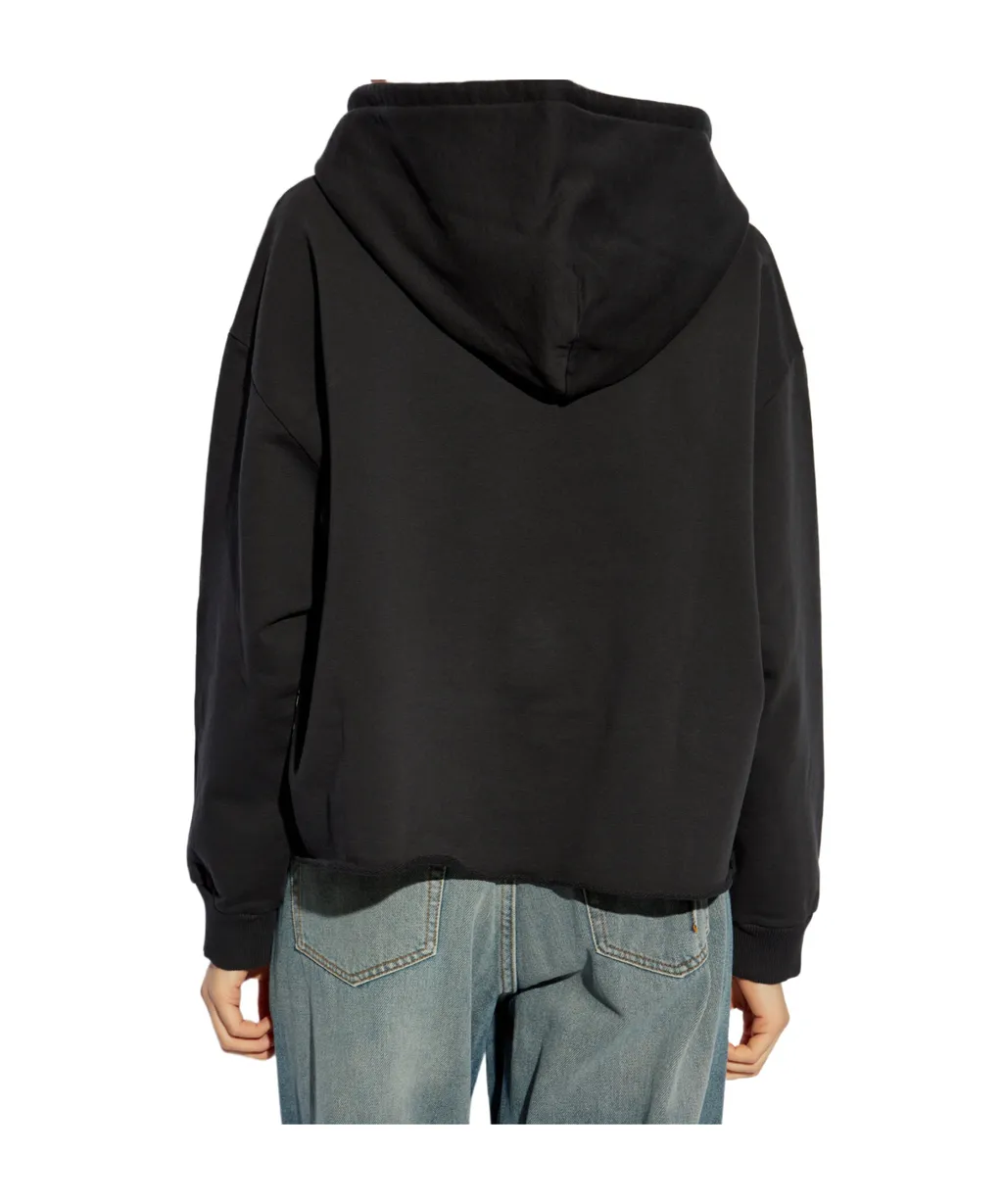 Logo-Printed Drop Shoulder Hoodie
