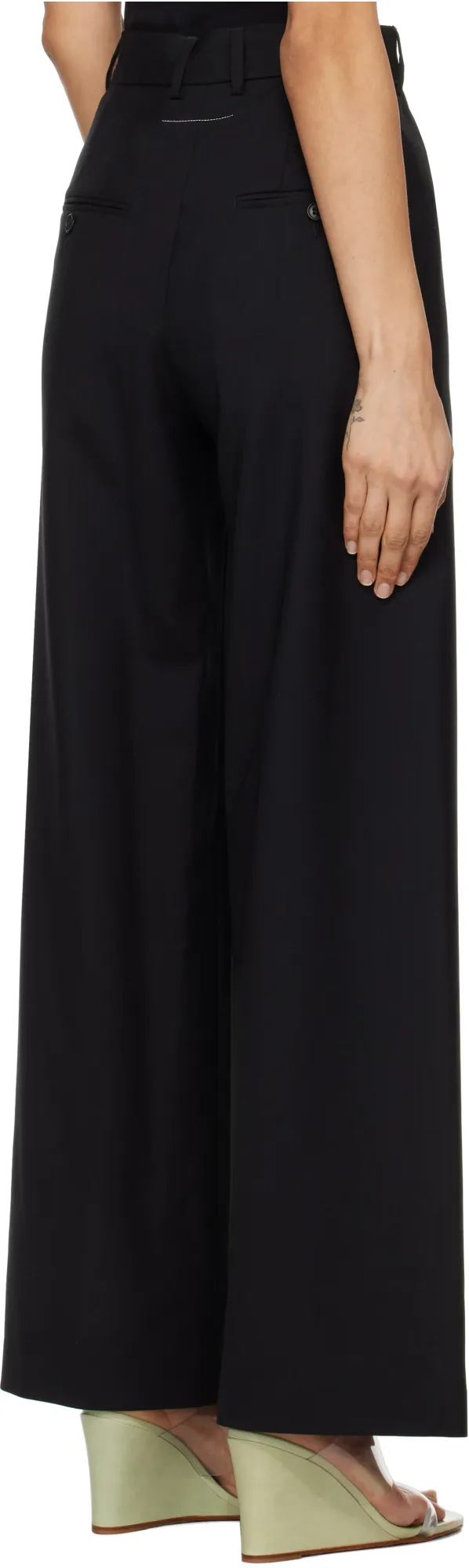 Tie-Fastened Flared Trousers