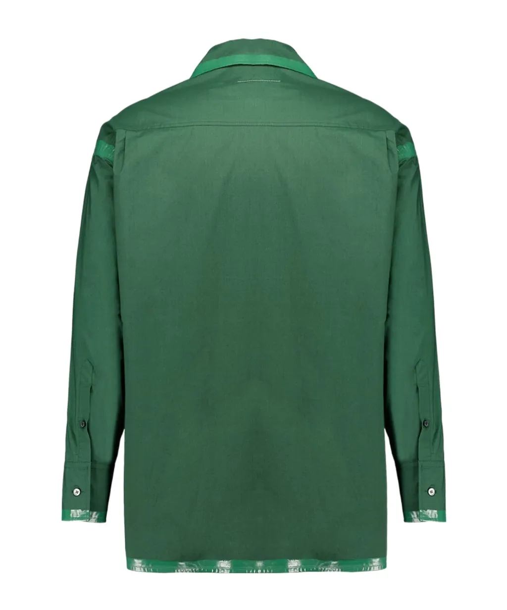 Drop Shoulder Coated-Trim Shirt