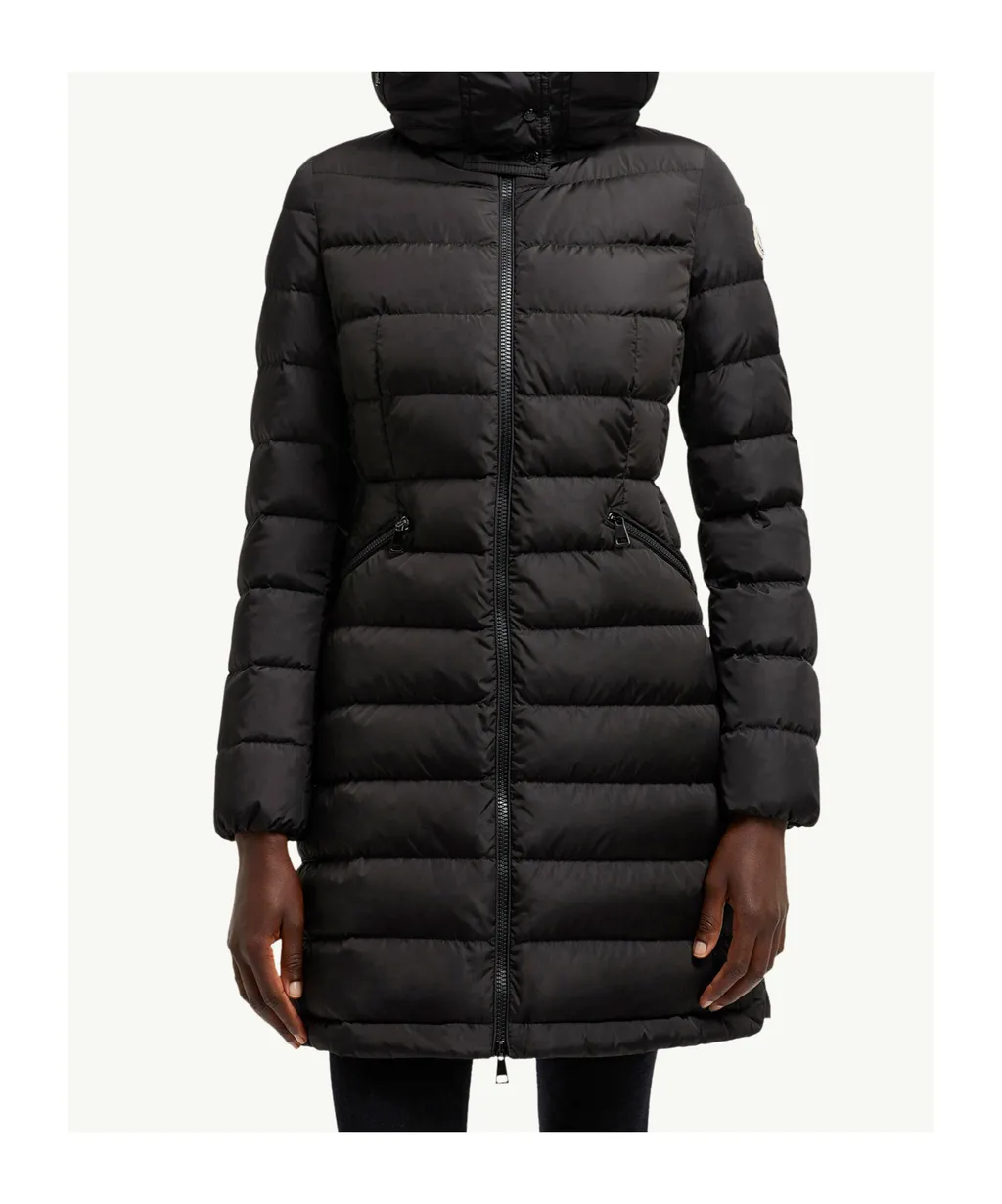 Flammette Hooded Long Down Jacket