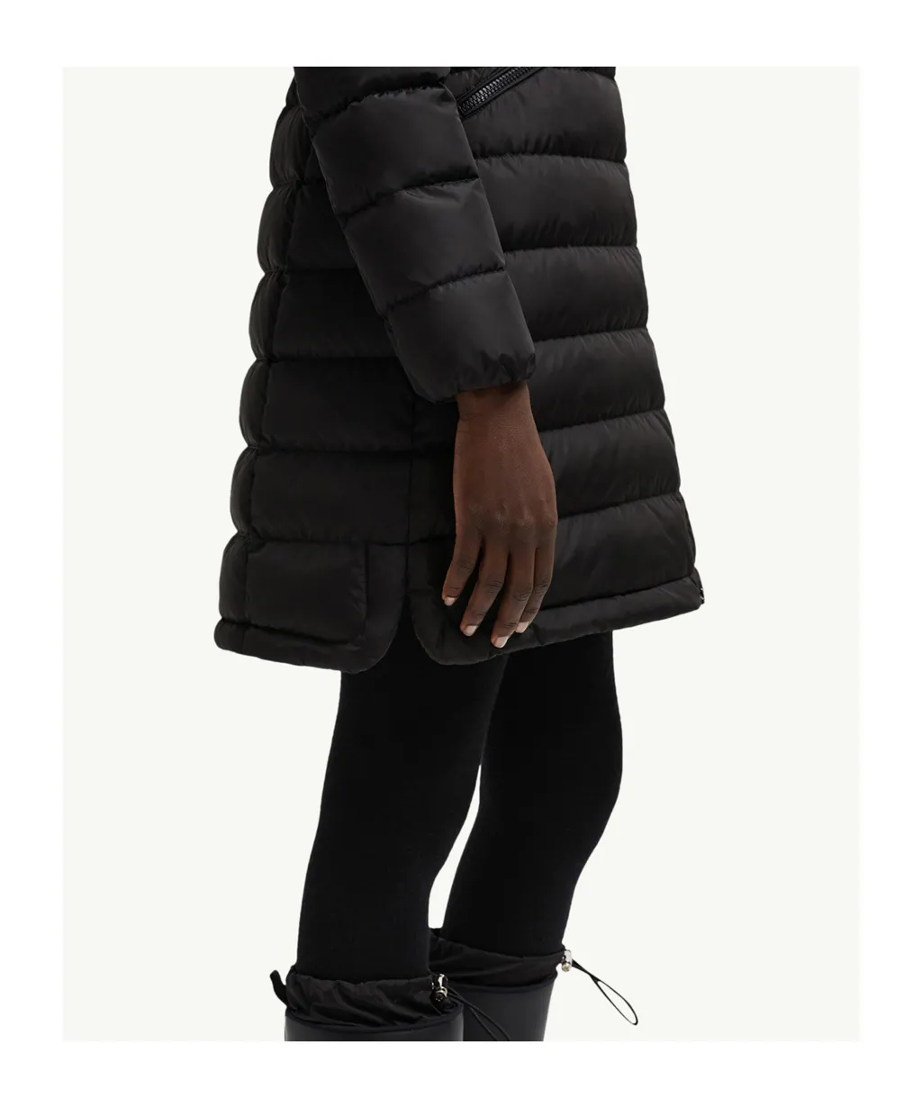 Flammette Hooded Long Down Jacket