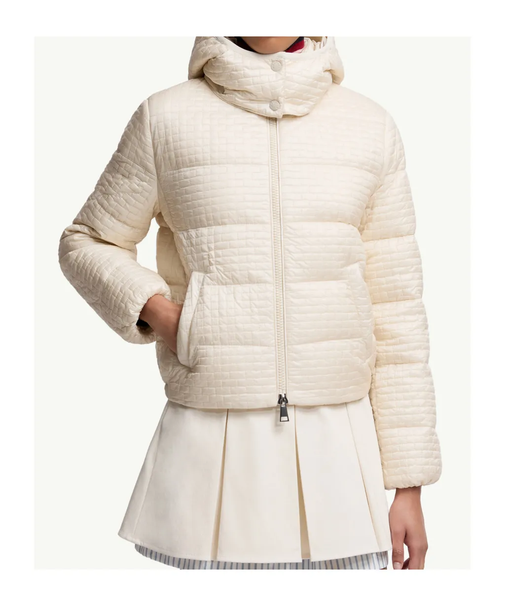 Gisors Geometric-Quilted Hooded Short Down Jacket