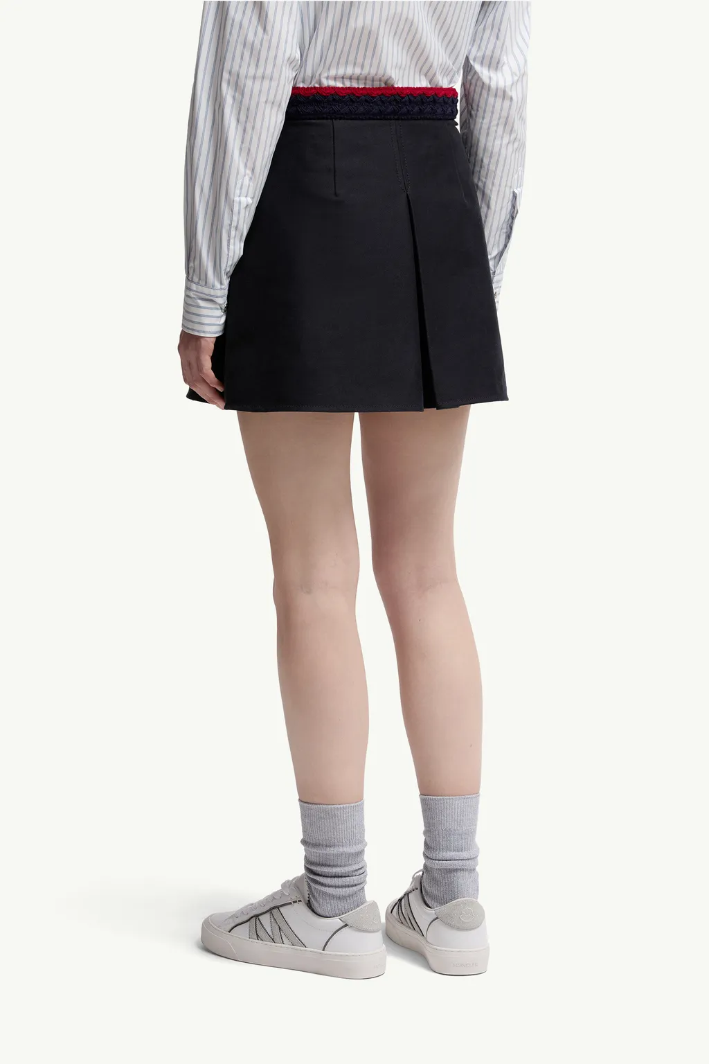 Cotton Gabardine Pleated Mini Skirt
