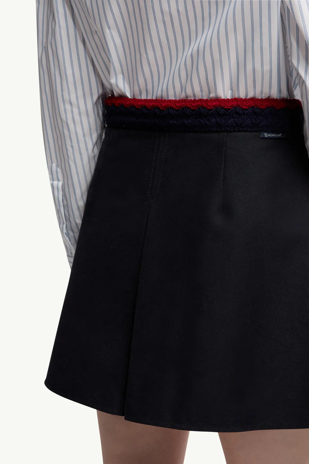Cotton Gabardine Pleated Mini Skirt