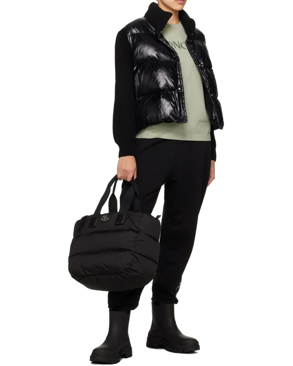 Logo Patch Padded Tote Bag
