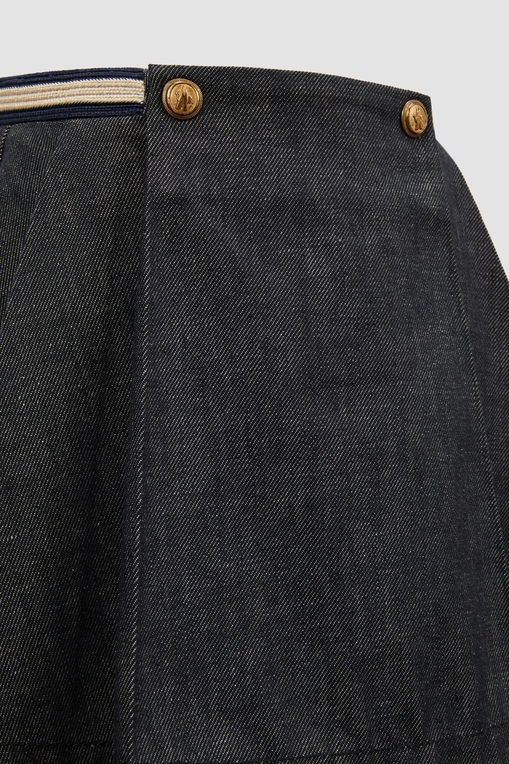 Pleated Denim Skirt