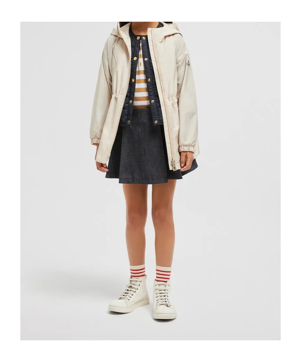 Pleated Denim Skirt