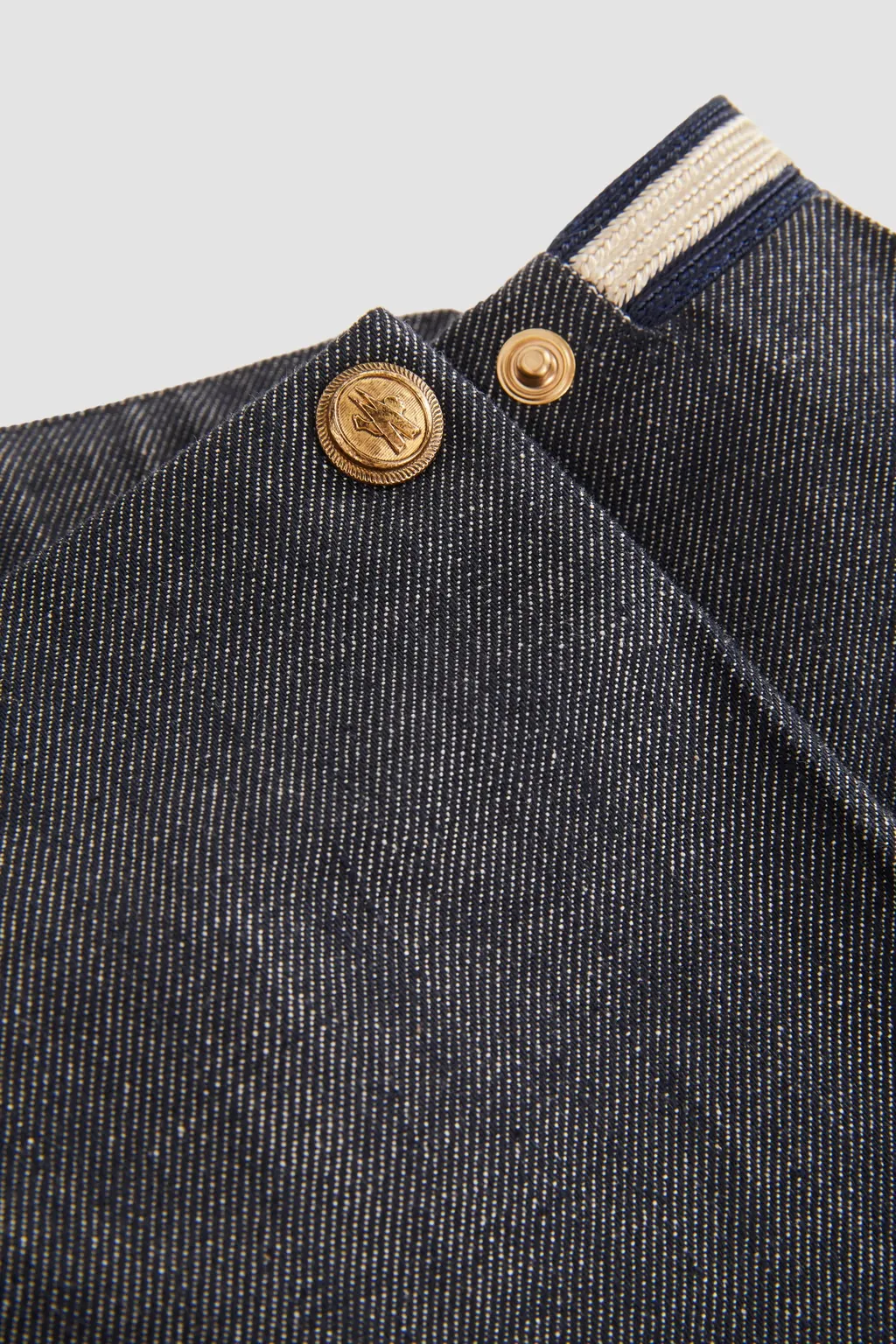 Pleated Denim Skirt