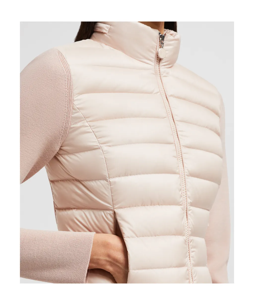 Padded Wool Zip-Up Cardigan