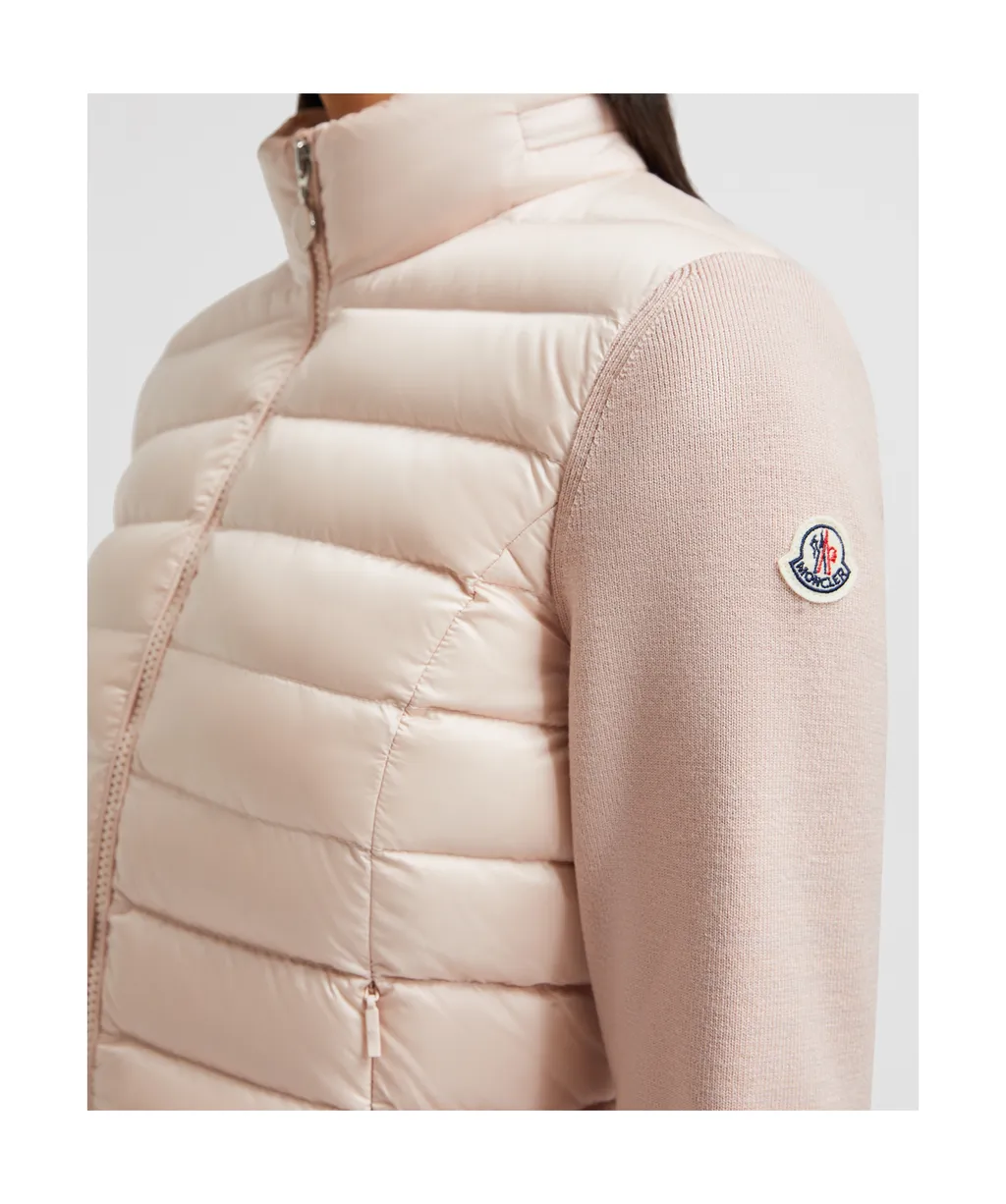 Padded Wool Zip-Up Cardigan