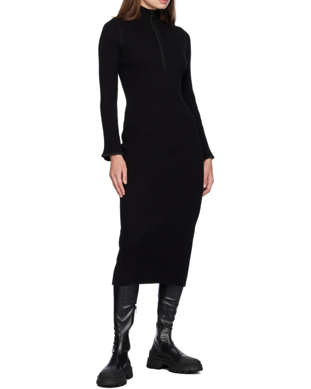 Ribbed-Knit Midi Dress