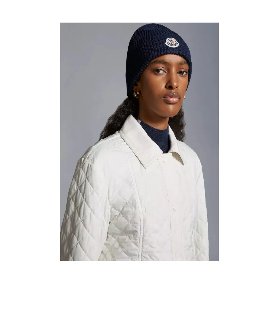 Logo Patch Ribbed-Knit Beanie