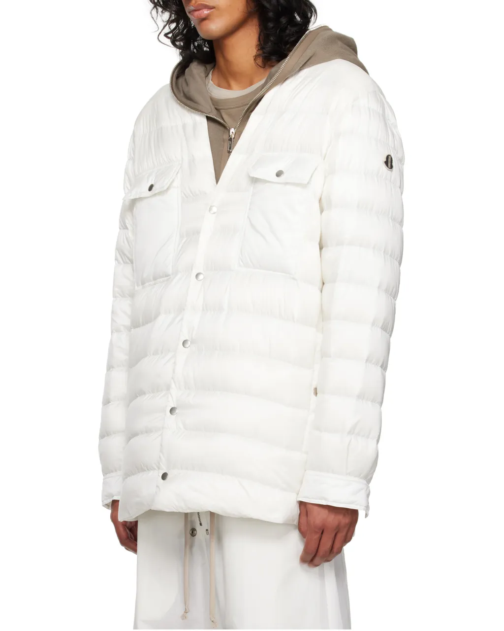 Long-Sleeved Quilted Down Jacket