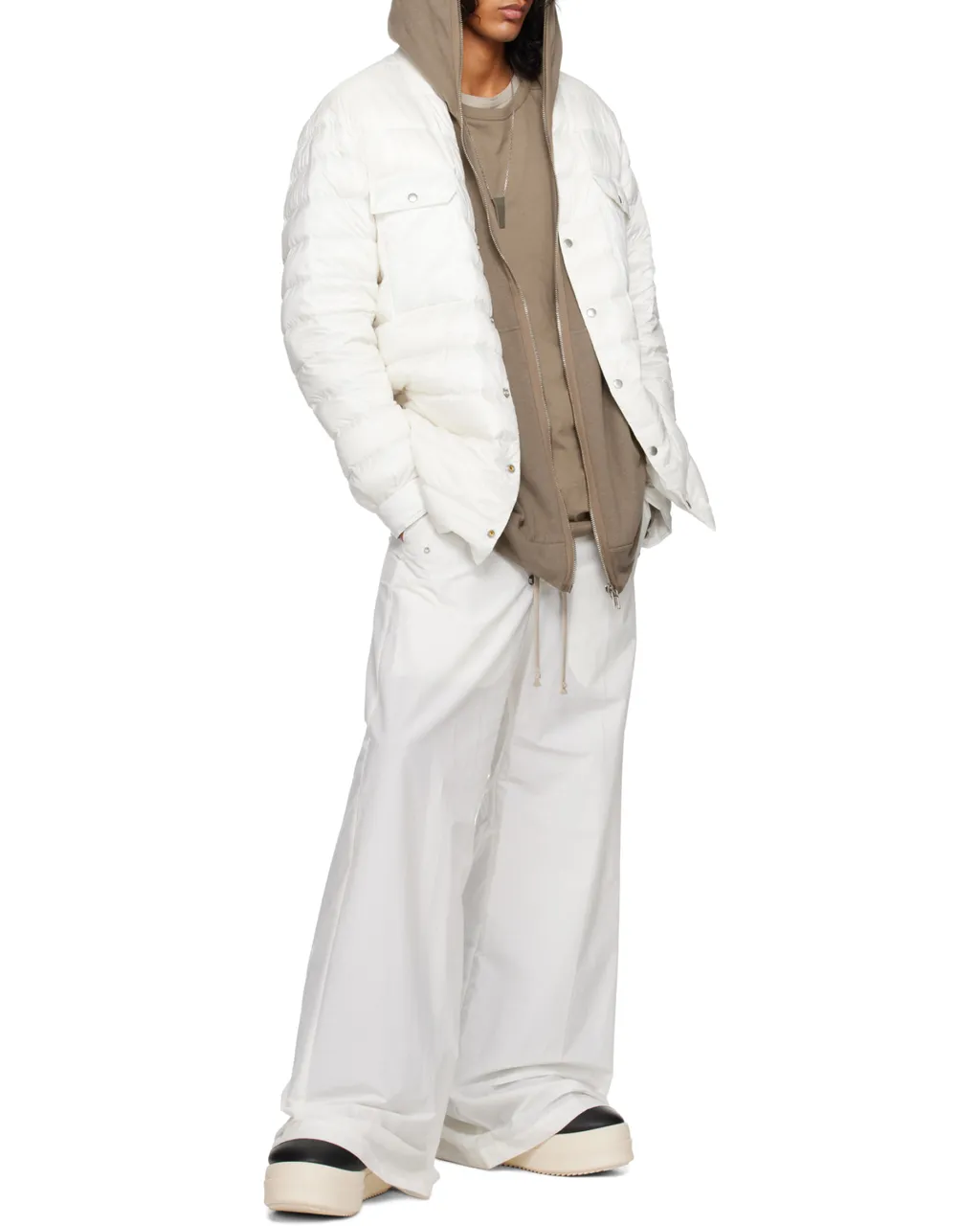 Long-Sleeved Quilted Down Jacket