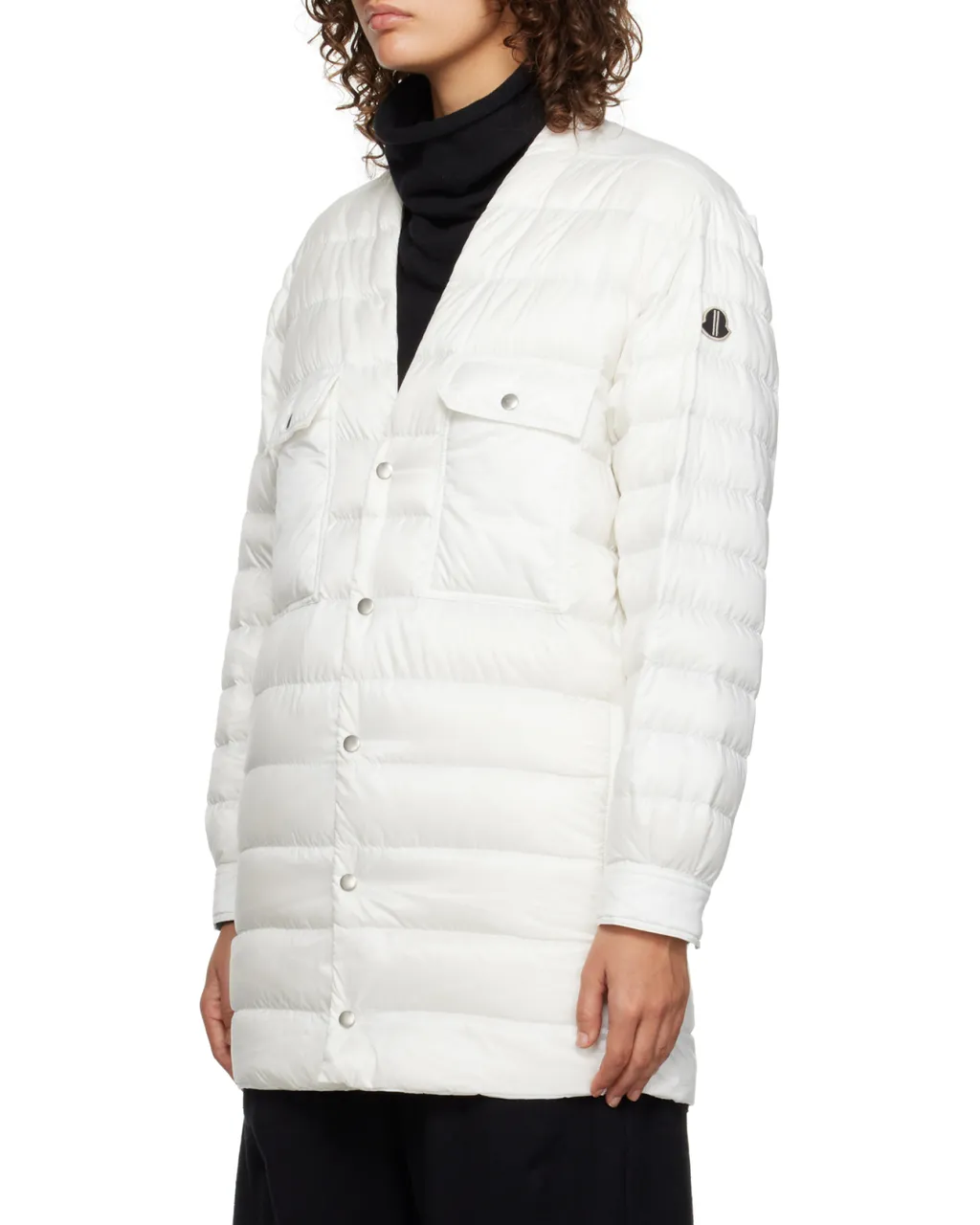 Long-Sleeved Quilted Down Jacket