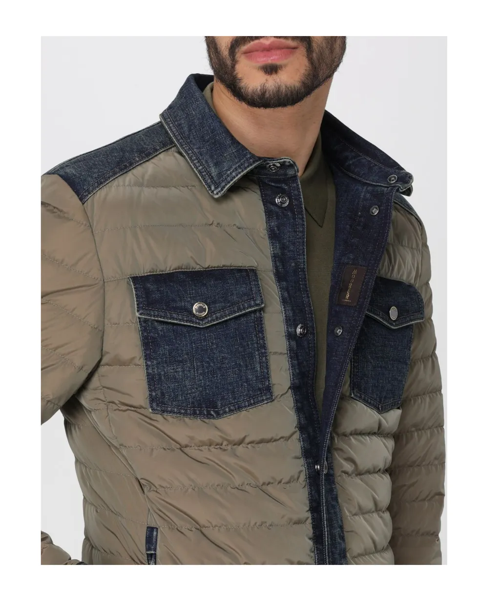 Quilted Jacket With Denim Trim