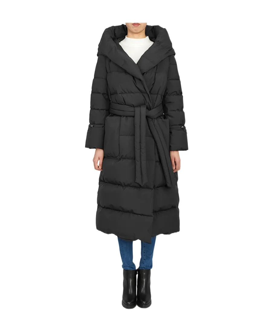 Long-Sleeved Hooded Down Jacket