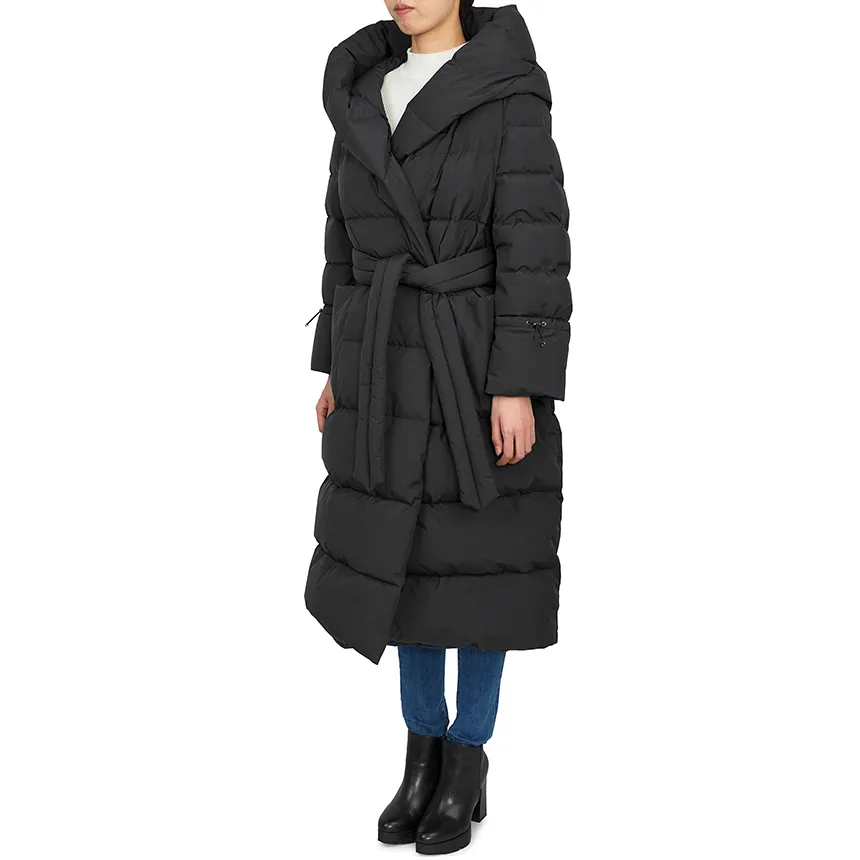 Long-Sleeved Hooded Down Jacket