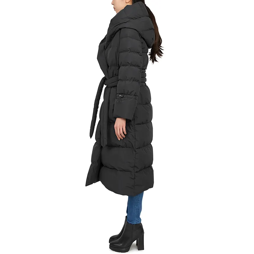 Long-Sleeved Hooded Down Jacket