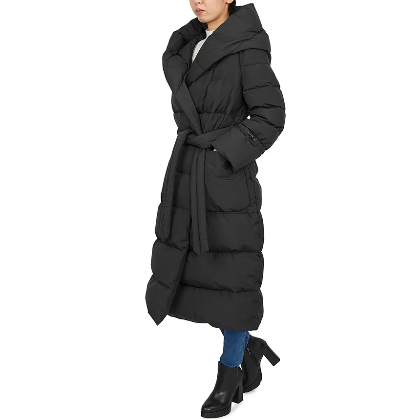 Long-Sleeved Hooded Down Jacket