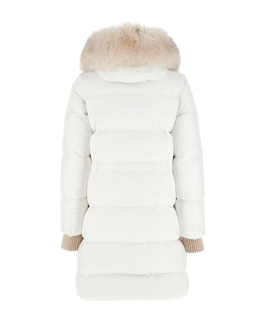 Long-Sleeved Hooded Down Jacket