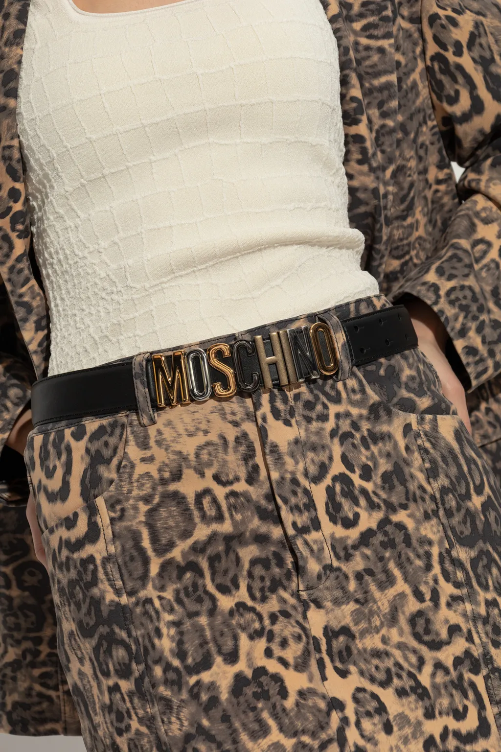 Logo Lettering Buckle Fasten Belt