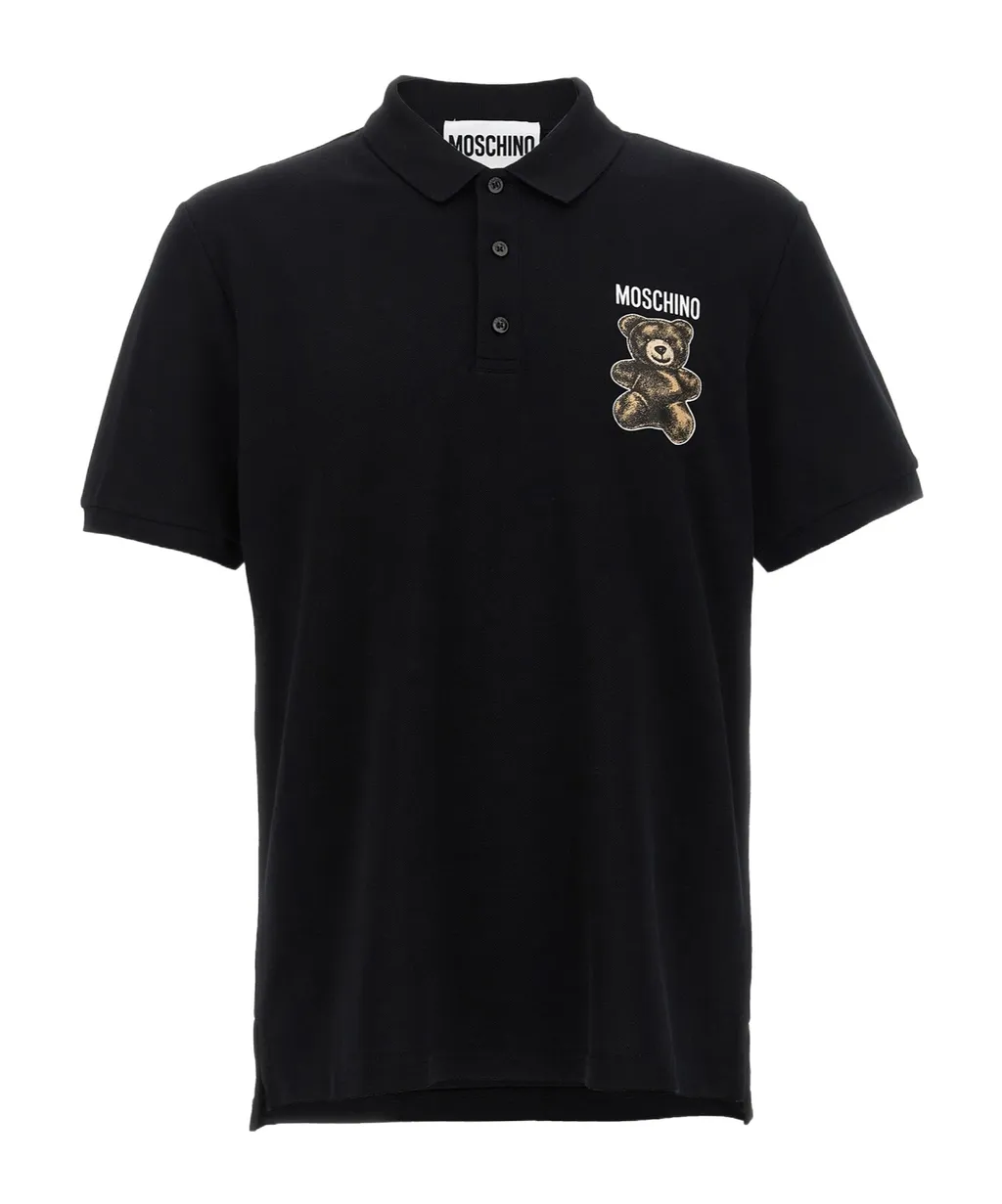 Teddy Bear Printed Short-Sleeved Polo Short