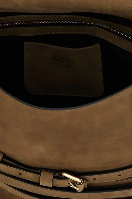 Logo Embossed Buckle Detailed Top Handle Bag