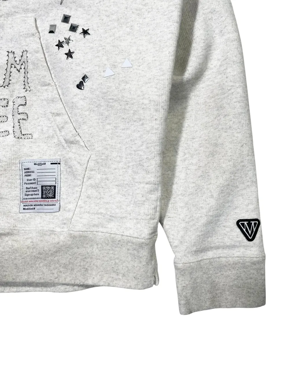 Animal Printed Embellished Distressed Zip-Up Hoodie
