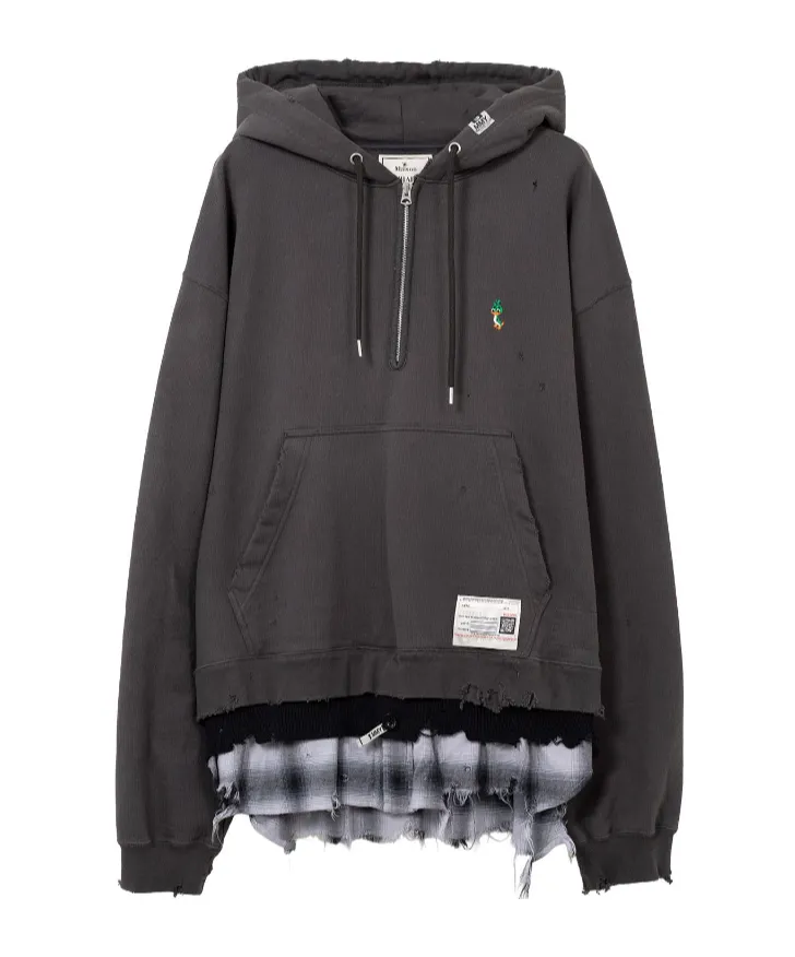 Layered Drawstring Hoodie