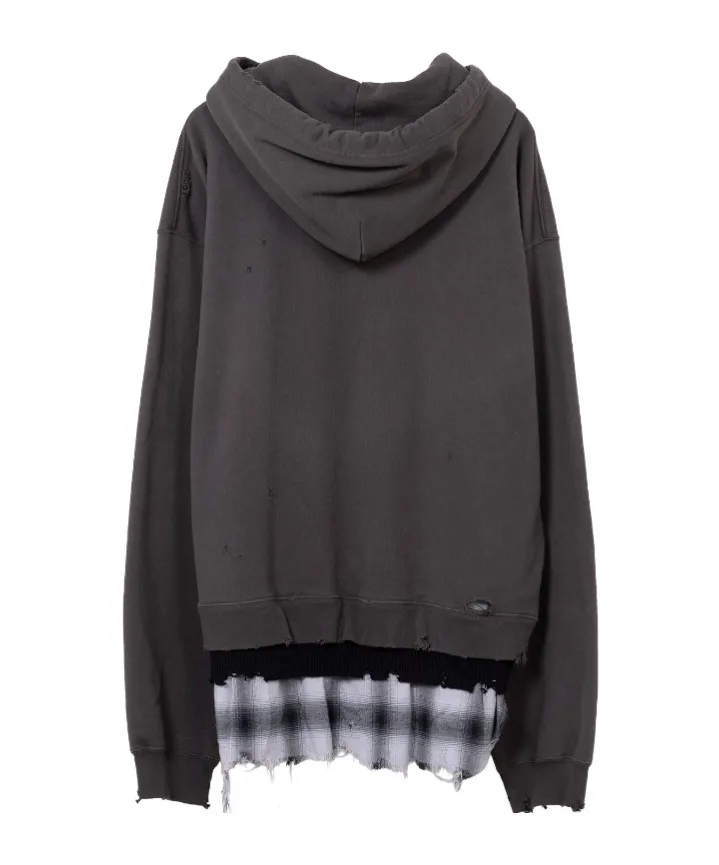 Layered Drawstring Hoodie