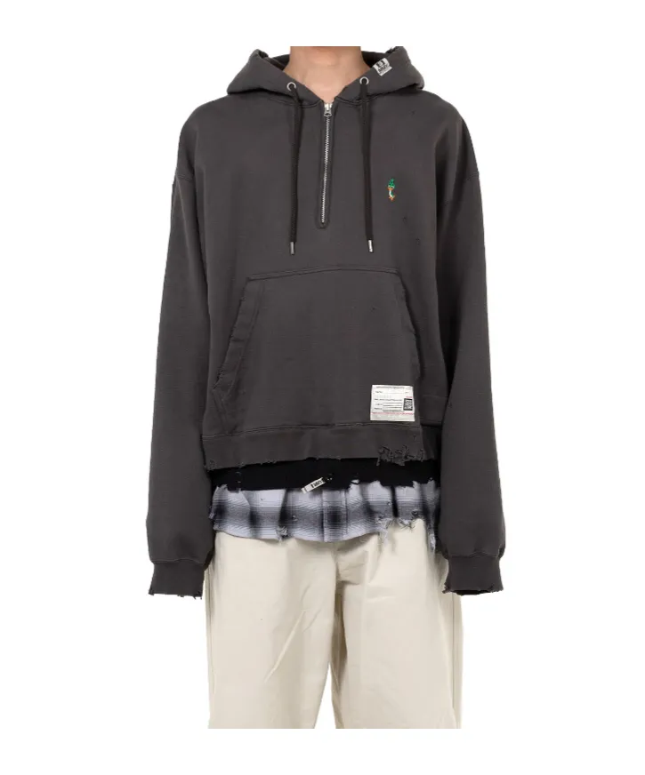 Layered Drawstring Hoodie