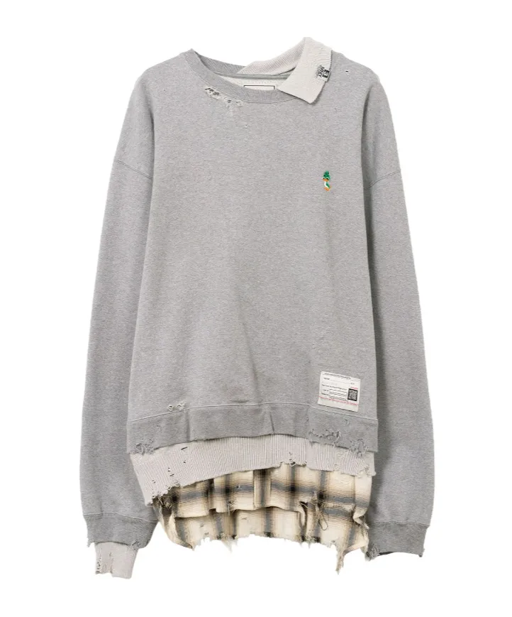 Layered Frayed Sweatshirt