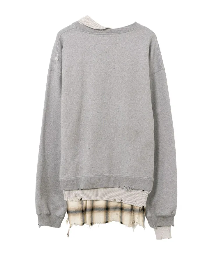 Layered Frayed Sweatshirt