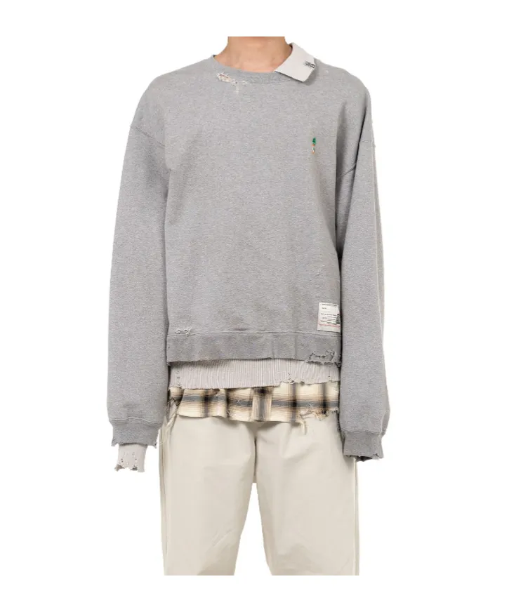 Layered Frayed Sweatshirt