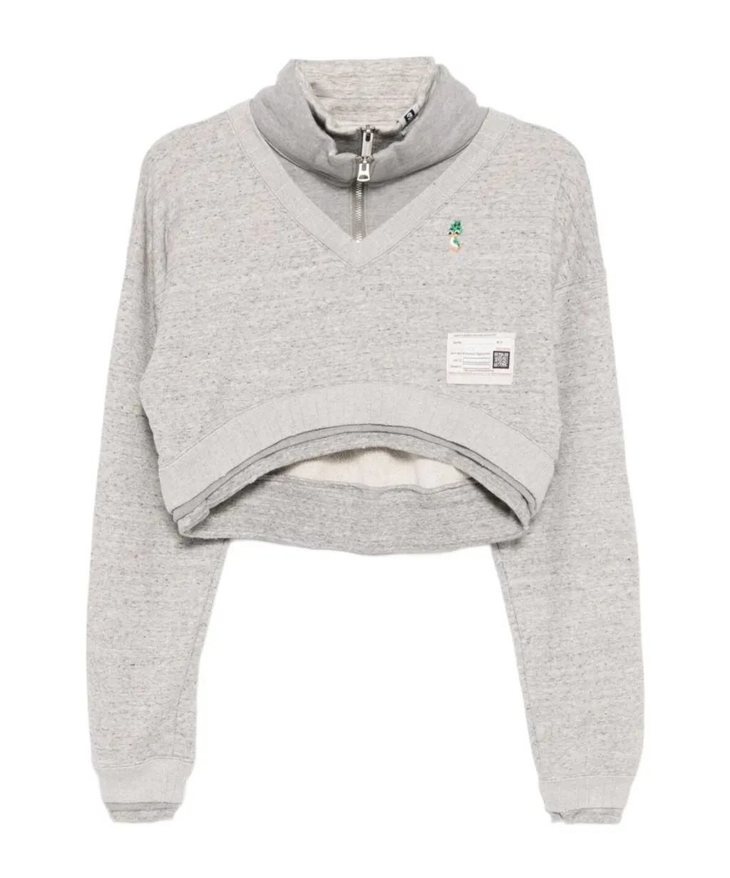 Layered Effect Cropped Sweatshirt