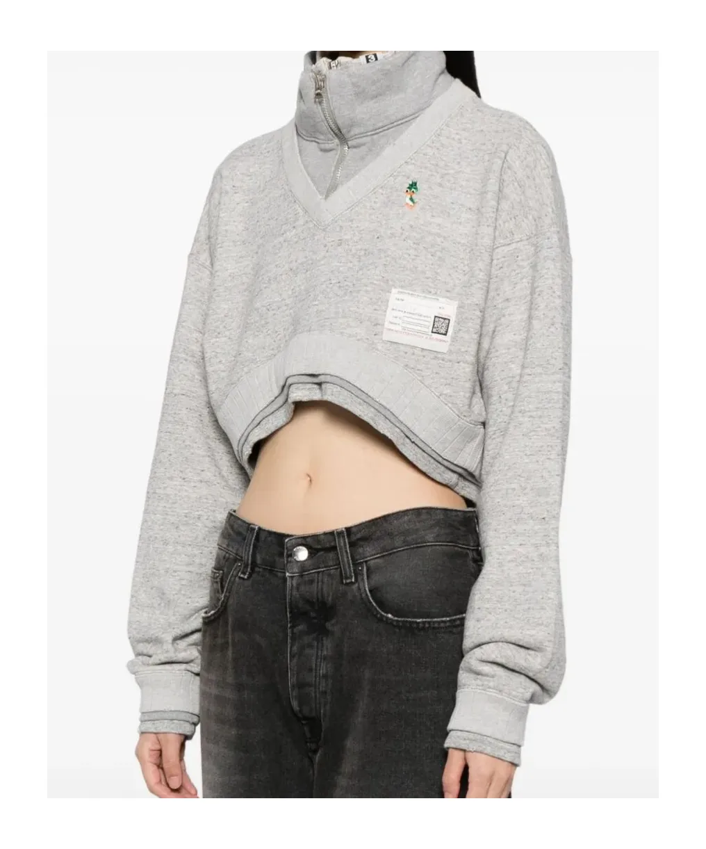 Layered Effect Cropped Sweatshirt