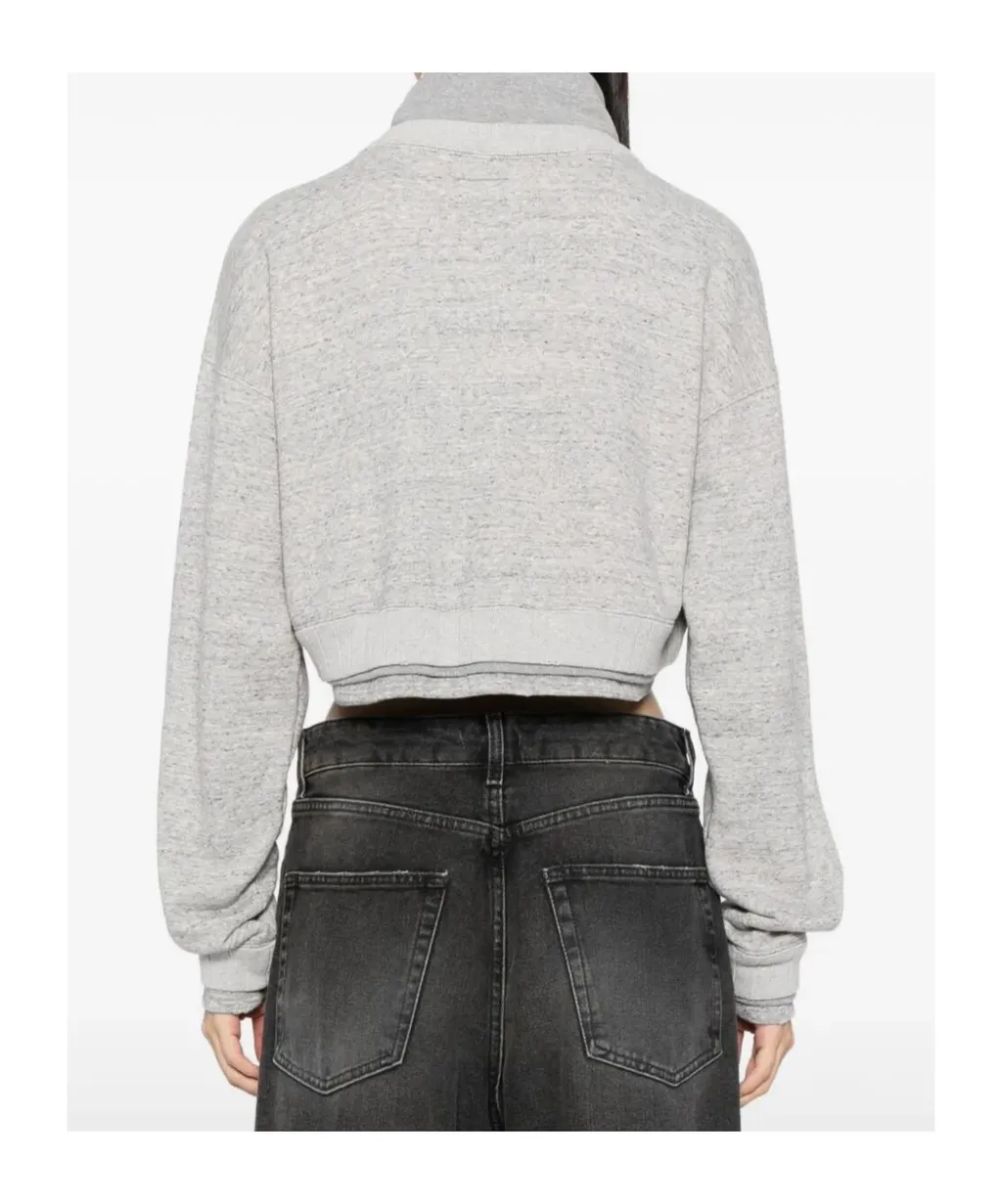 Layered Effect Cropped Sweatshirt