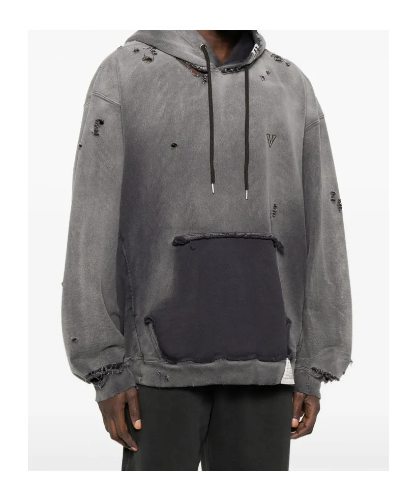 Distressed Cotton Hoodie