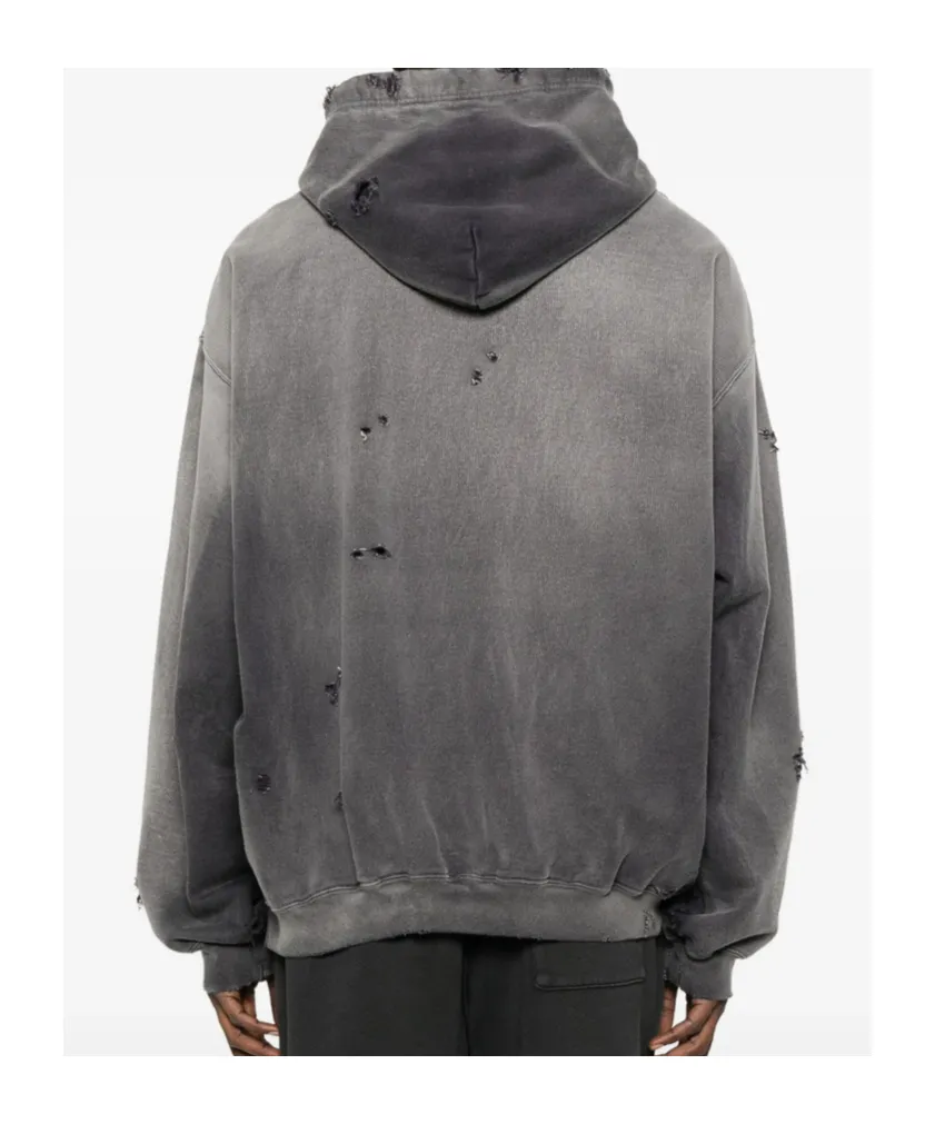 Distressed Cotton Hoodie