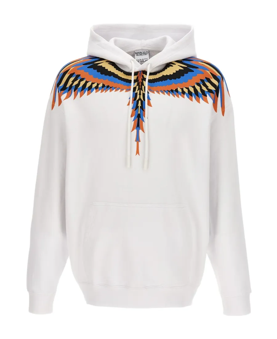 County Of Milan Wings Printed Drawstring Hoodie