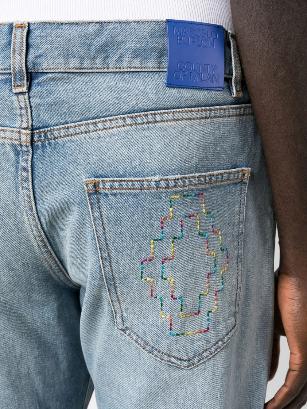 County Of Milan Logo Embroidered Jeans