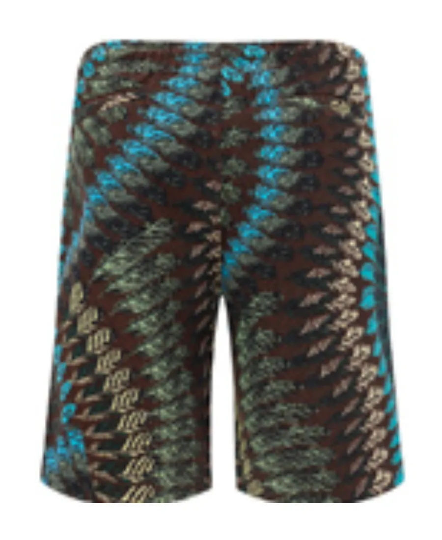 Feather-Print Straight-Leg Shorts