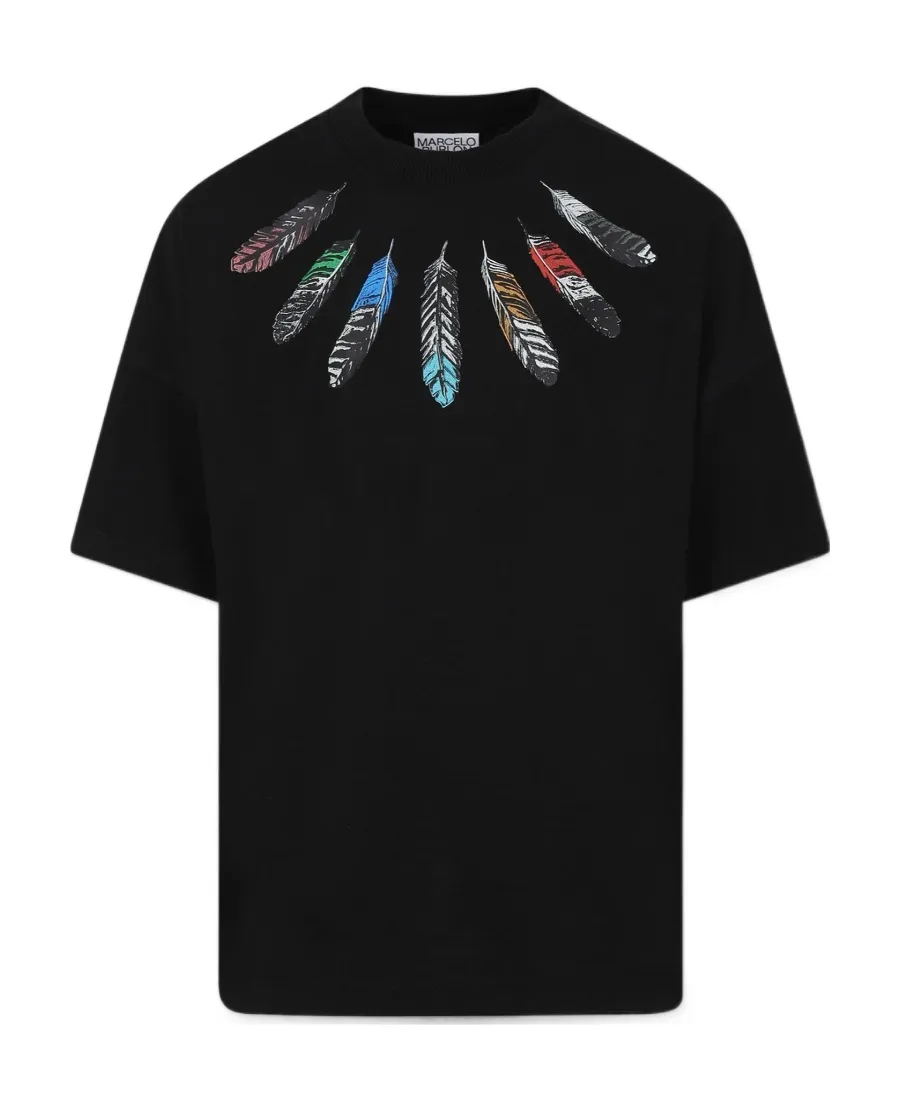 Feather-Print Short-Sleeve T-Shirt