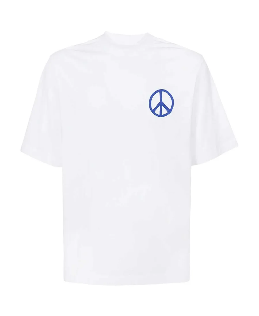 County Of Milan Crewneck Peace-Logo T-Shirt
