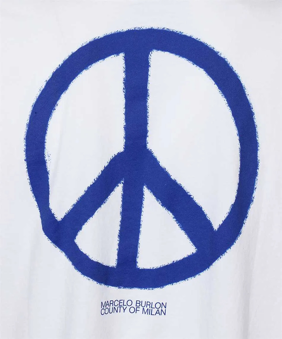 County Of Milan Crewneck Peace-Logo T-Shirt